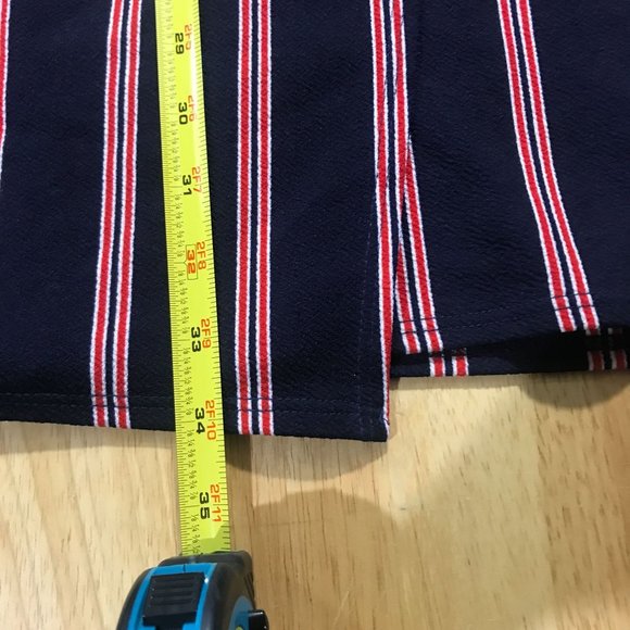 Rebel Sugar Women's Small Striped Blue Red Short Body-con Style Dress Faux Wrap - Picture 16 of 16